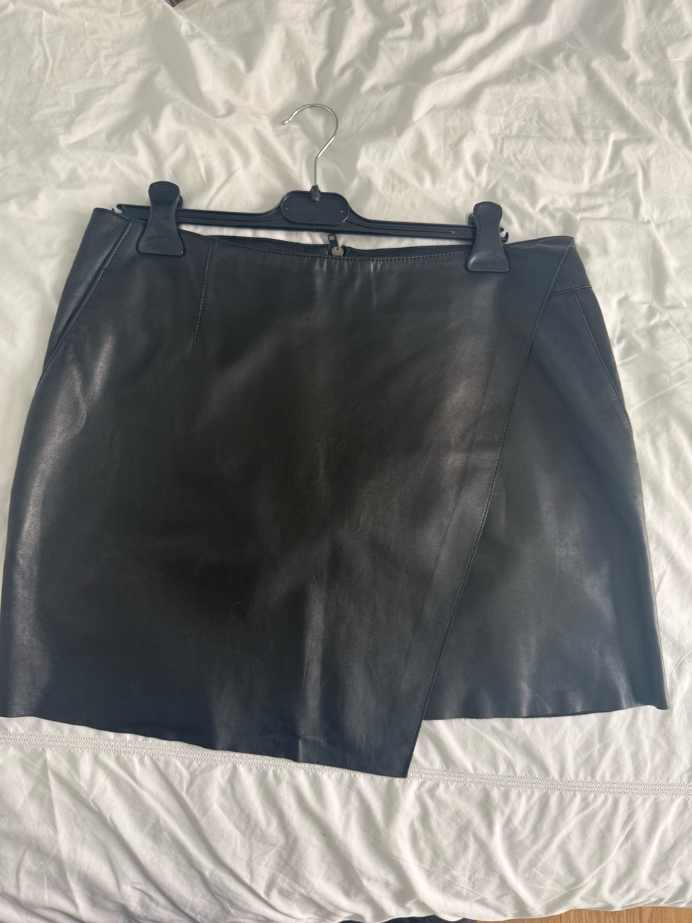 Helmut Lang Black Mini Pencil Skirt with Asymmetrical Slit